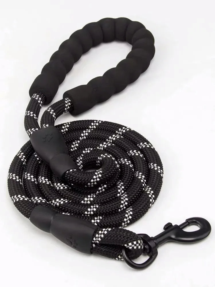 Reflective Nylon Dog Leash — Padded Handle