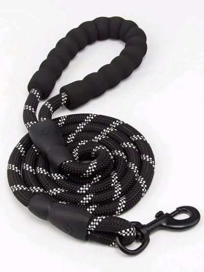 Reflective Nylon Dog Leash — Padded Handle