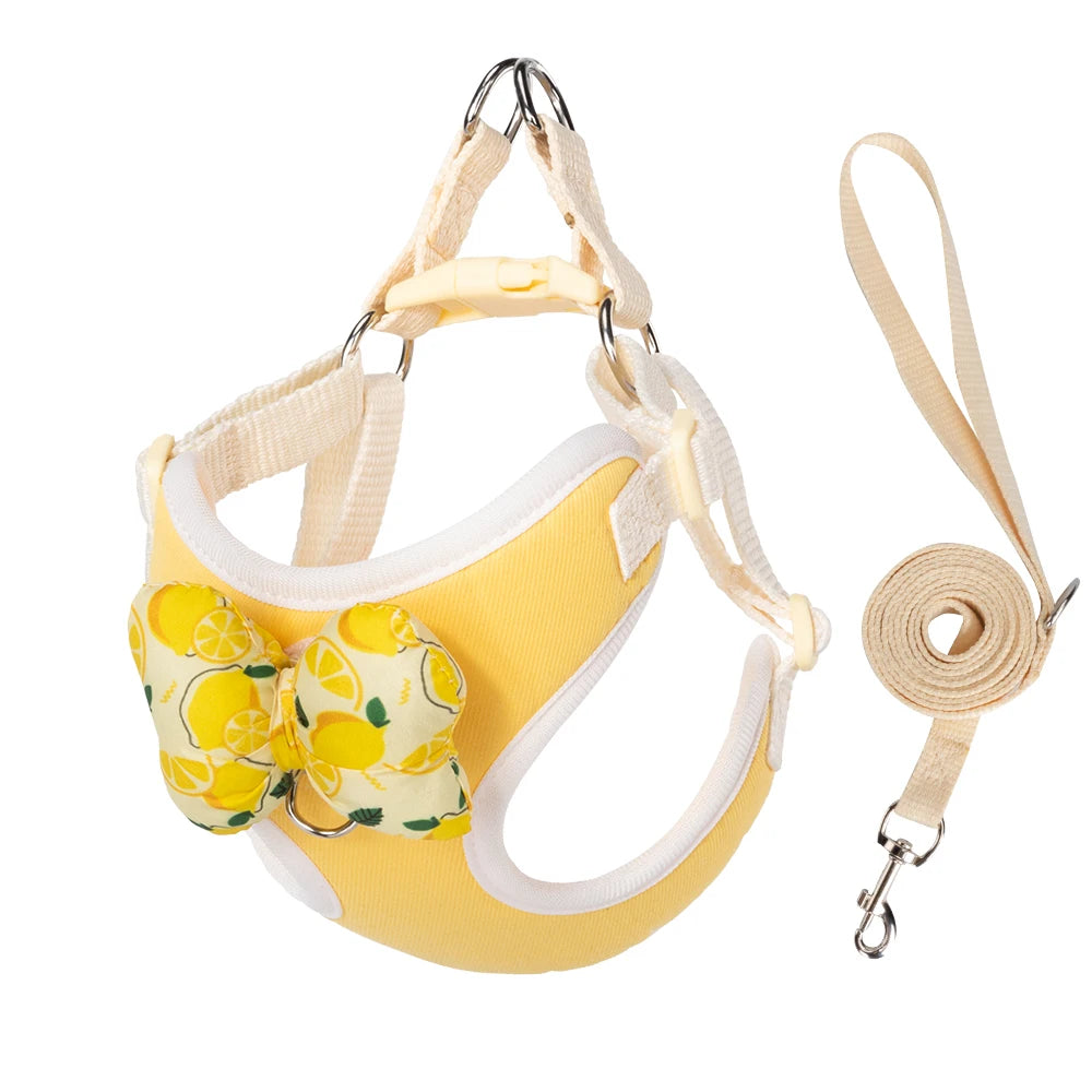 Fruit Print Breathable Dog Harness – Adjustable Mesh Vest