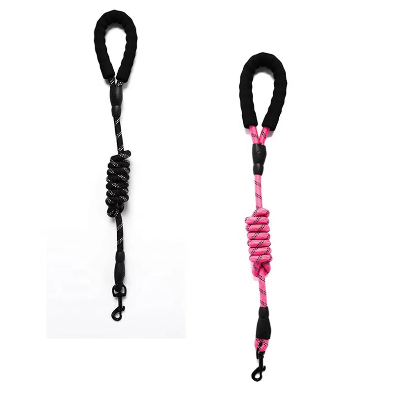 Elastic Buffer Dog Training Leash | Reflective Nylon Weave Traction Rope