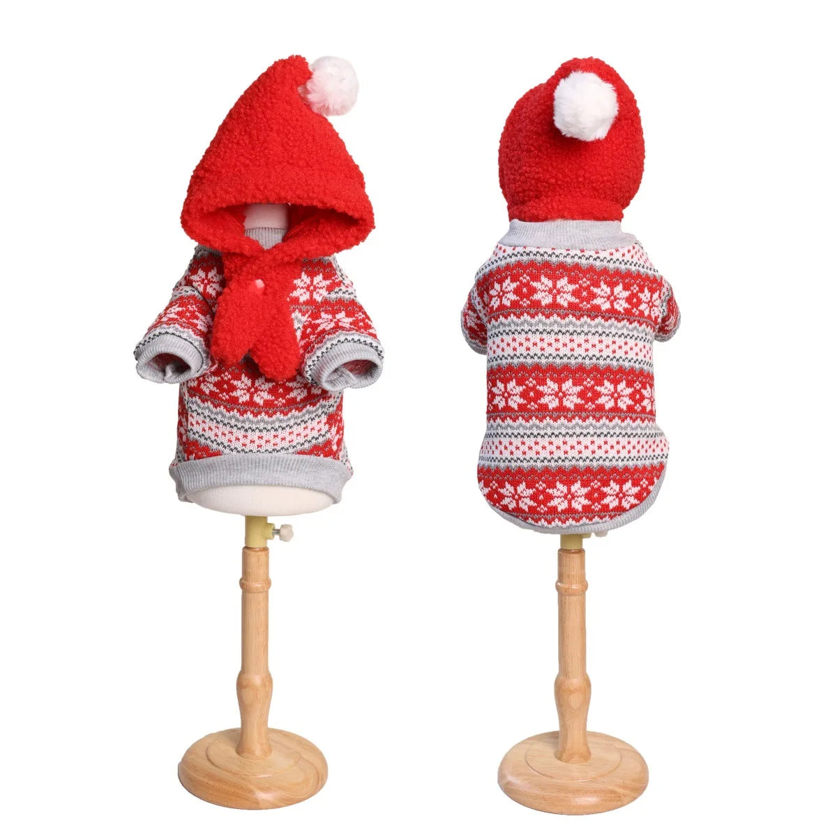 Crochet Pet Christmas Clothes Autumn and Winter New Cute Dog Warm Striped Cat Clothing Knitted Pullover Sweater