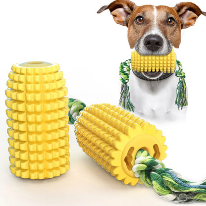 E-commerce Hot Sale Indestructible Tough Durable Squeaky Interactive Dog Toys Puppy Teeth Chew Corn Stick Toy