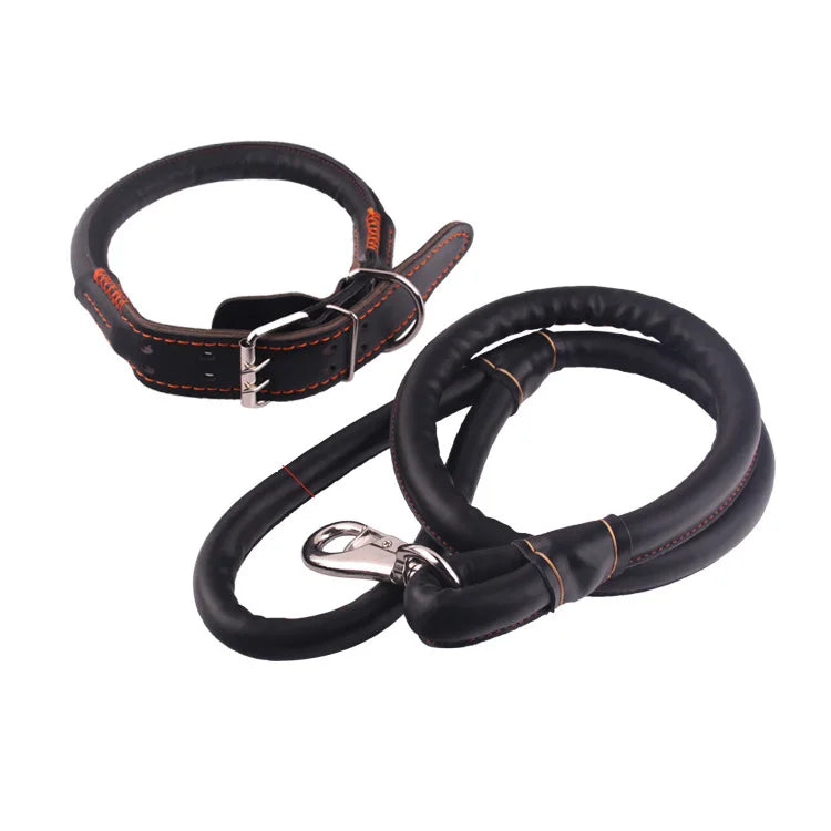 Genuine Leather Dog Leash 120cm — Soft & Durable Lead for Small & Large Dogs