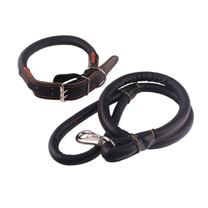 Genuine Leather Dog Leash 120cm — Soft & Durable Lead for Small & Large Dogs