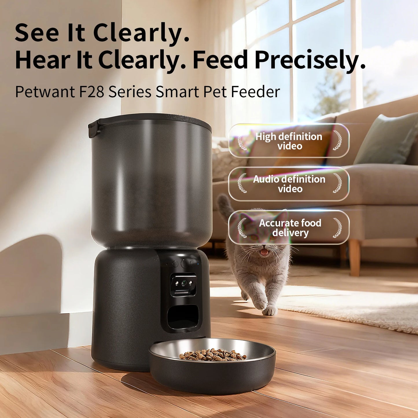 Smart Automatic Cat Feeder with WiFi App & Voice Recording