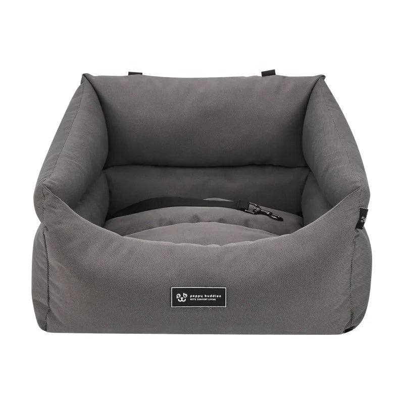 Oxford Pet Bed & Dog Car Safety Seat | Water-Resistant, Harness Attachment