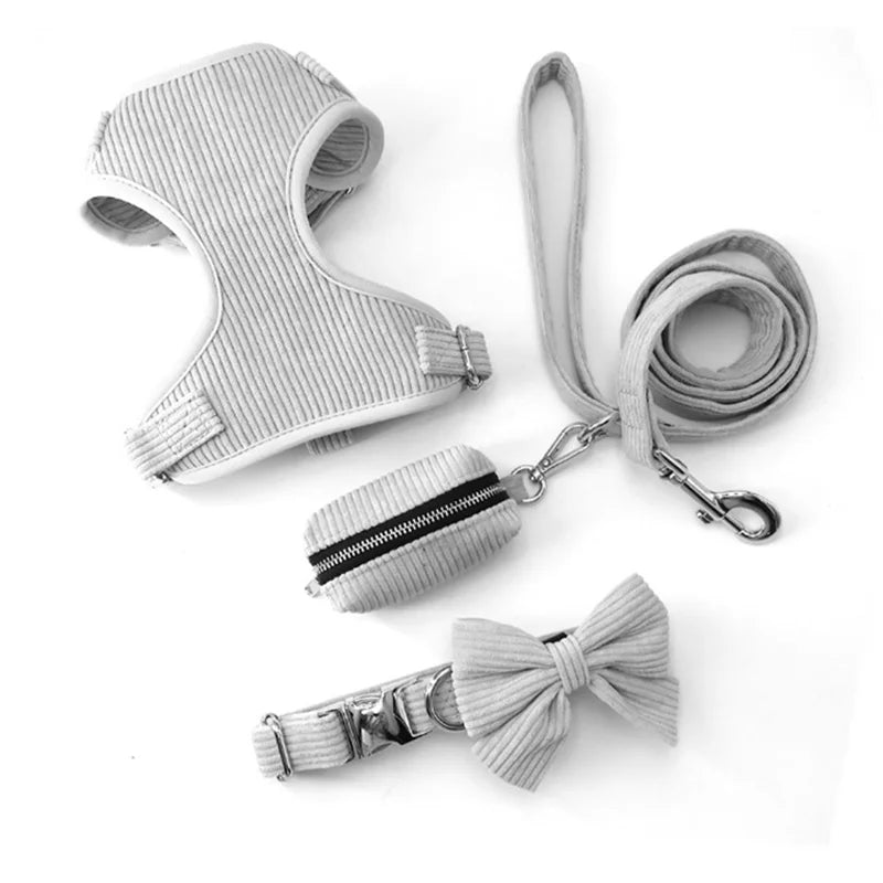 Luxury Velvet Dog Collar Set | Collar + Scarf + Bowtie | Quick-Release Buckle