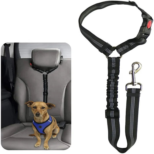Adjustable Dog & Cat Car Seat Belt | Nylon Safety Lead for Vehicle