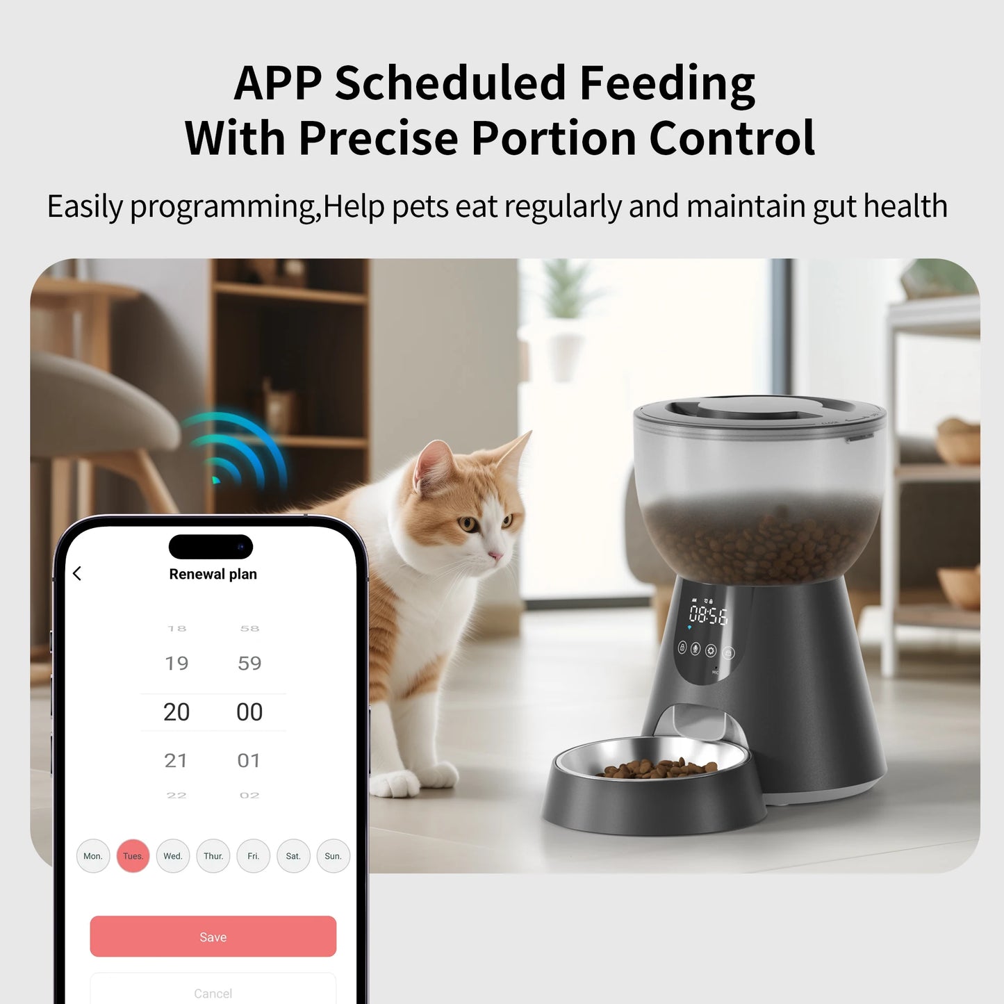 Automatic Timed Pet Feeder with Portion Control