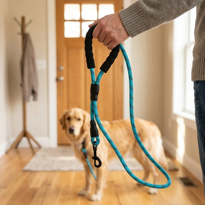 Reflective Nylon Dog Leash — Padded Handle