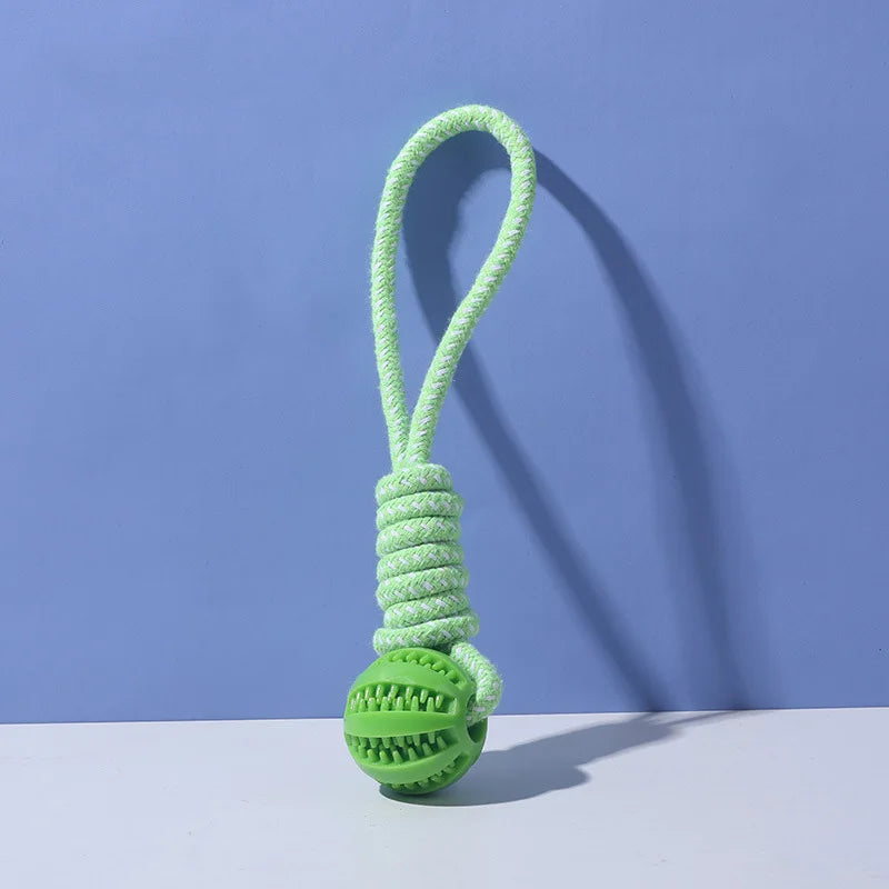 Durable Braided Rope and Rubber Ball Pet Chew Toys for Teething Puppies Plush Gift for Cats for Playing