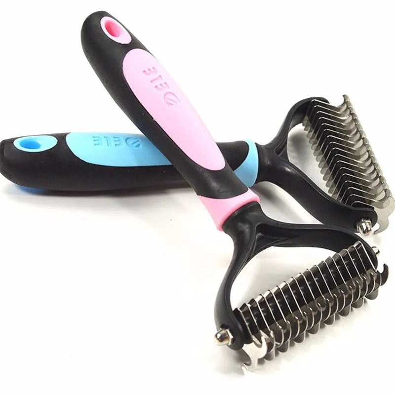 Dematting & Deshedding Undercoat Comb — Dog Cat Long Hair Detangler