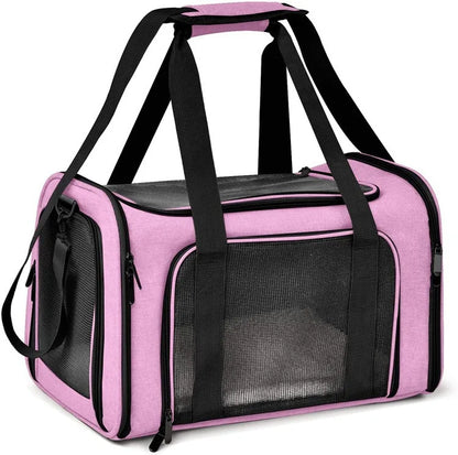Portable Luxury Oxford Soft-Sided Dog Carrier Airline-Approved Zipper Closure Small Animal Travel Bag Eco-friendly Solid Pattern