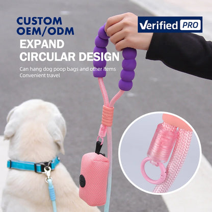 Anti-Shock No-Pull Nylon P-Chain Dog Leash — Reflective