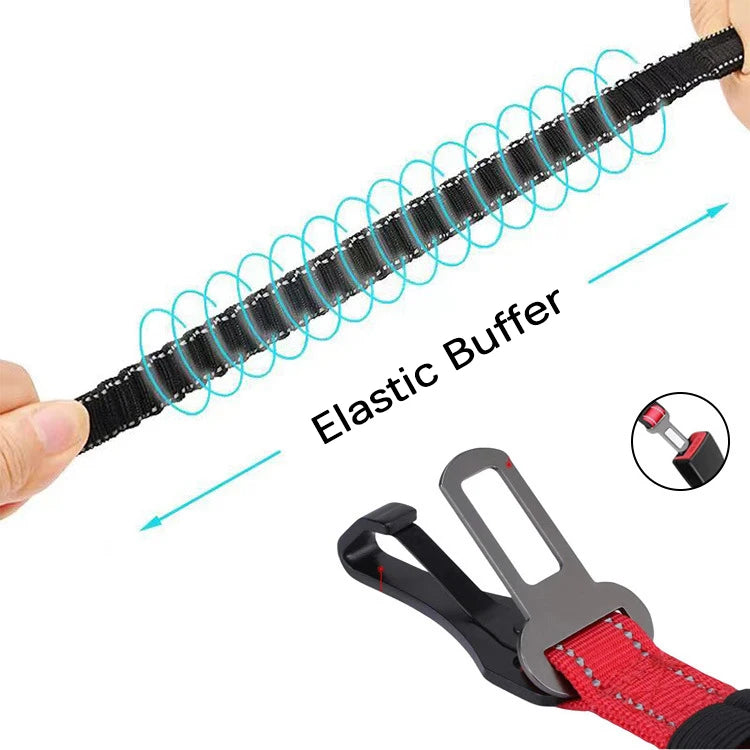 Tactical Dog Leash & Car Seat Belt – Heavy Duty Bungee Nylon with Quick-Release