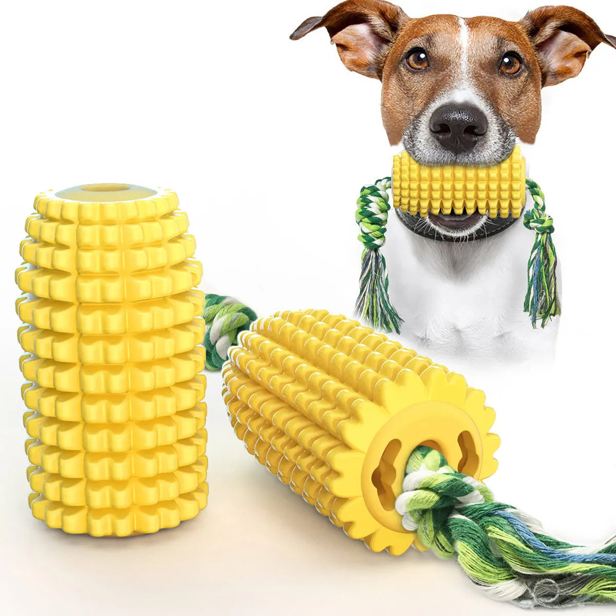 E-commerce Hot Sale Indestructible Tough Durable Squeaky Interactive Dog Toys Puppy Teeth Chew Corn Stick Toy
