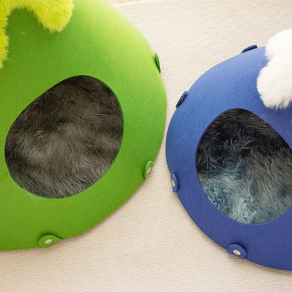 Cloud Shape Felt Cat Bed Cave – Washable, Eco-Friendly, Modern Cat Sleeping House