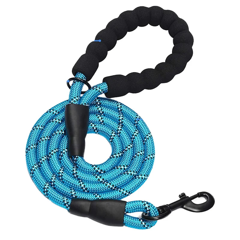 Reflective Nylon Dog Leash with Neoprene Handle Solid Lead