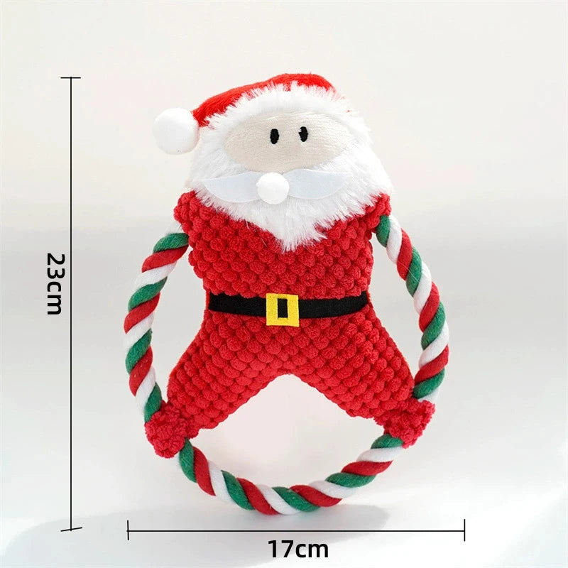 Wholesale Luxury Cartoon Eco-friendly Christmas Dog Gifts Plush Dolls Holiday Cat/Dog Chew Squeaky Pet Toy with BB Sound