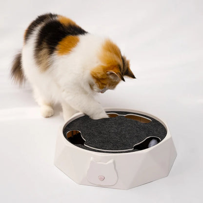 Electric Round Cat Toy with Mouse – Auto-Spinning Interactive Turntable