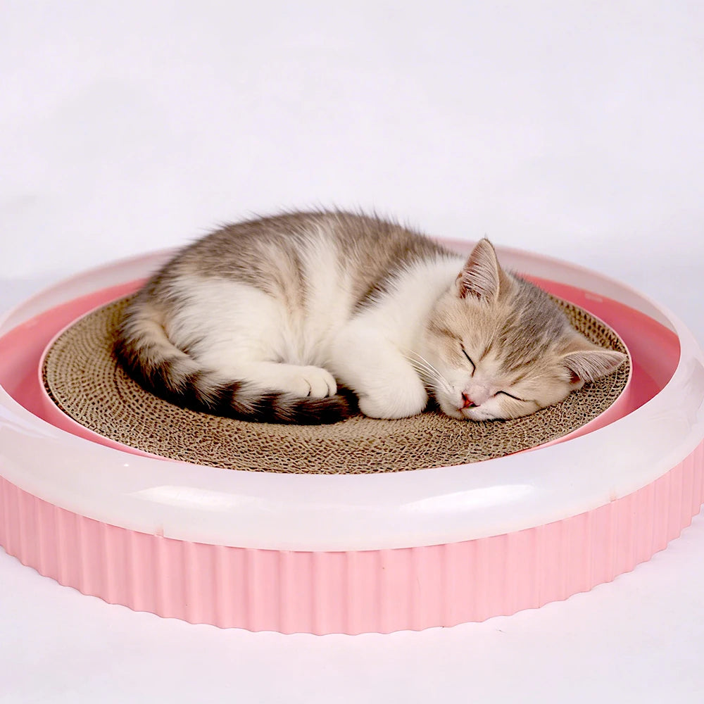Round Cat Cardboard Scratcher – 44cm Corrugated Cat Scratch Pad
