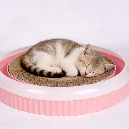 Round Cat Cardboard Scratcher – 44cm Corrugated Cat Scratch Pad