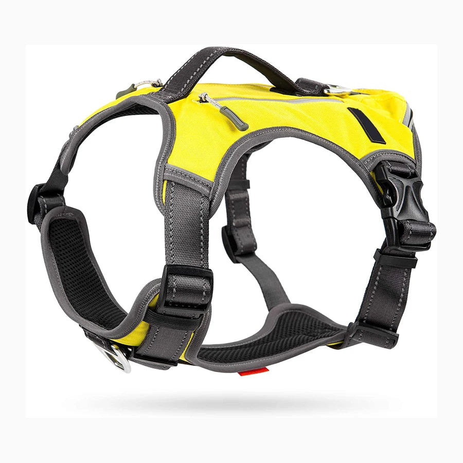 No-Pull Dog Harness with Backpack Saddle Bags – Reflective Padded Vest