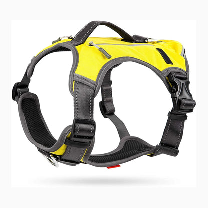 No-Pull Dog Harness with Backpack Saddle Bags – Reflective Padded Vest
