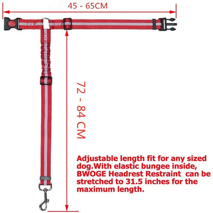 Adjustable Dog & Cat Car Seat Belt | Nylon Safety Lead for Vehicle