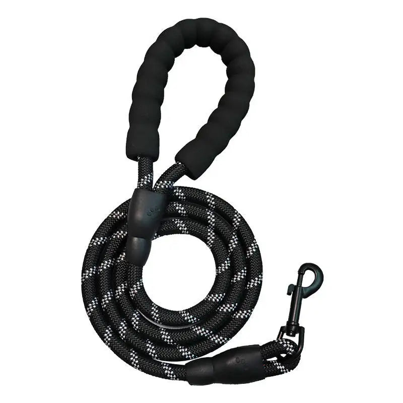 Reflective Dog & Cat Leash 5ft | Heavy Duty Nylon Training Lead with Foam Handle