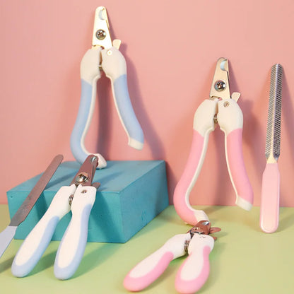 Safe Stainless Steel Cat Nail Cutter with File Anti-Scratch Scissors for Convenient & Easy Claw Trimming & Grooming