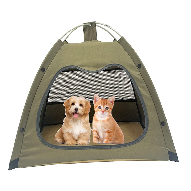 Foldable Pet Tent Bed | Portable Cat Cave with Breathable Mesh | Travel-Friendly Pet Hideaway
