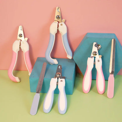 Safe Stainless Steel Cat Nail Cutter with File Anti-Scratch Scissors for Convenient & Easy Claw Trimming & Grooming