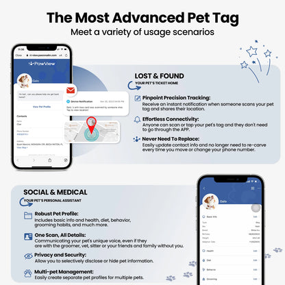NFC Smart QR Code Pet ID Tag – Silicone, Scannable, Personalized Dog & Cat Tag
