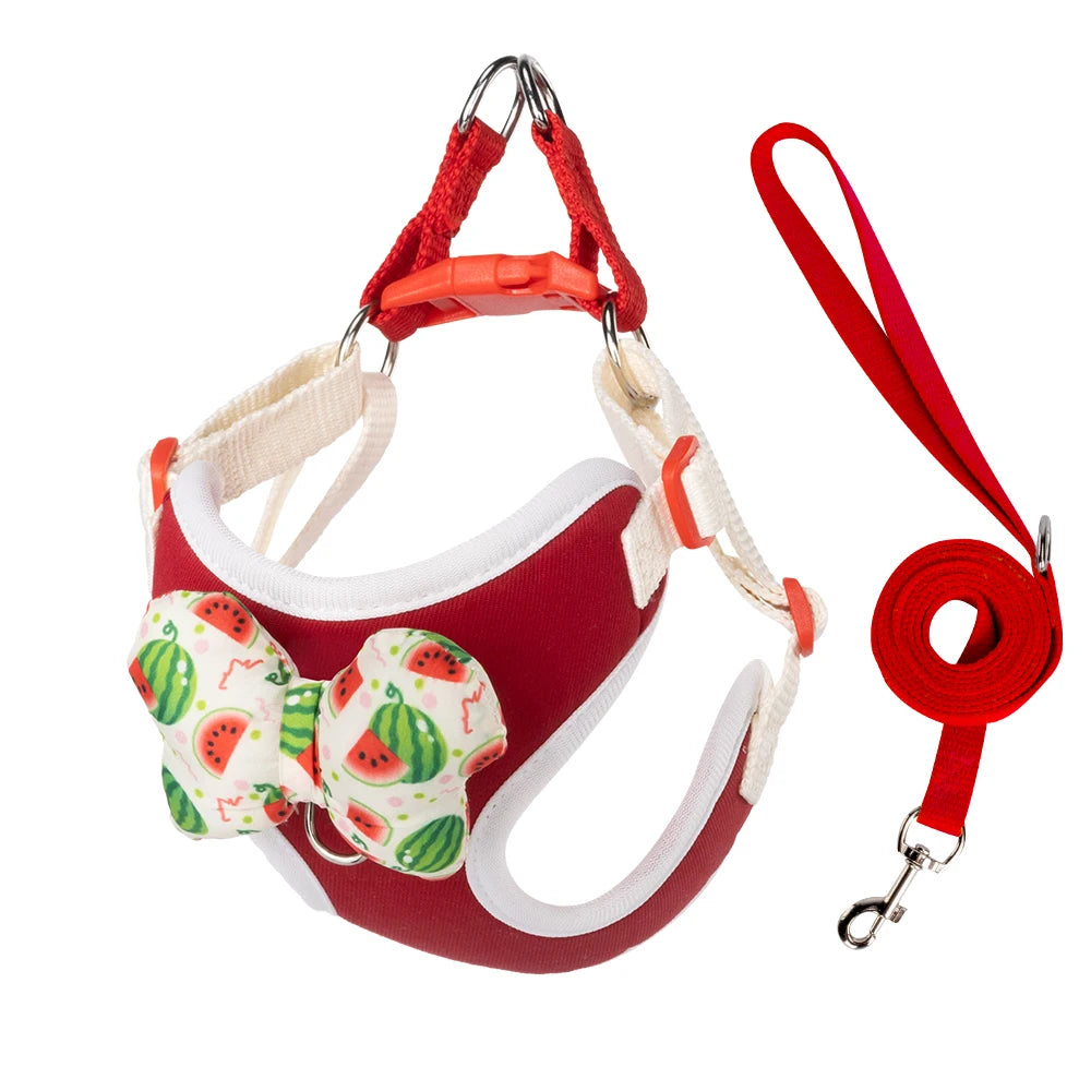 Fruit Print Breathable Dog Harness – Adjustable Mesh Vest