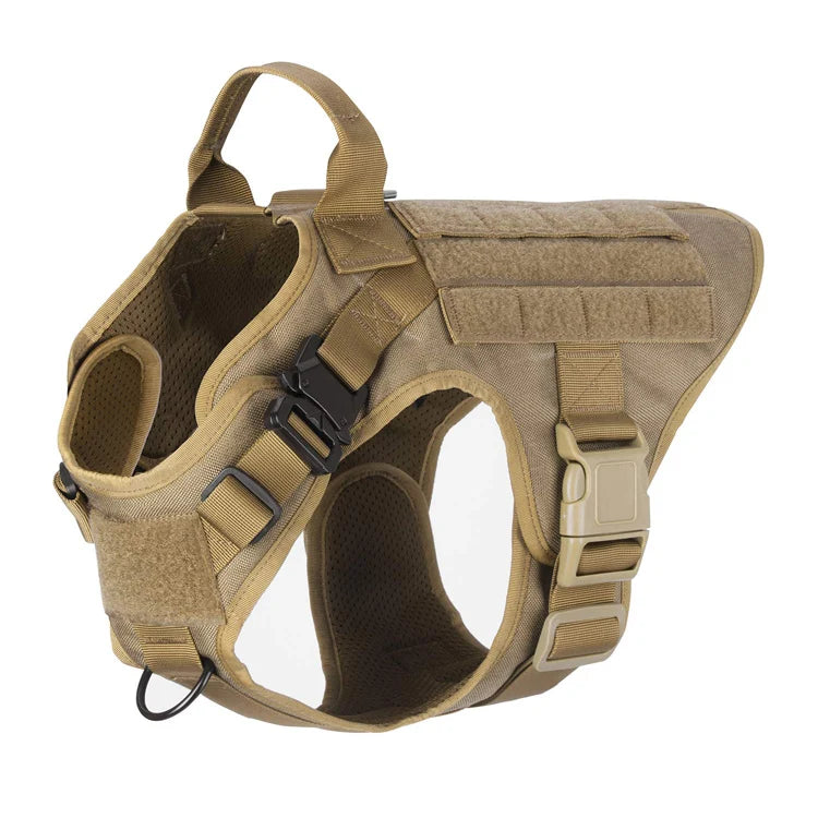 Tactical Dog Harness for Service & Hunting – Heavy-Duty Nylon Training Vest with MOLLE Webbing | XS S M L XL