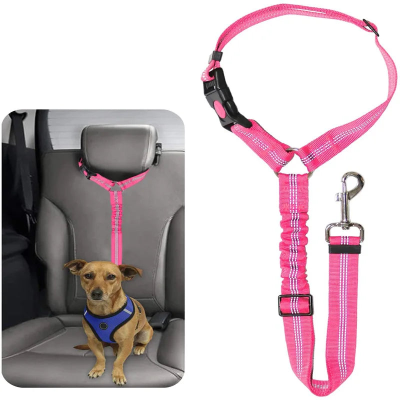 Adjustable Dog & Cat Car Seat Belt | Nylon Safety Lead for Vehicle
