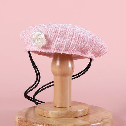 Elegant Pet Outfit Decoration Photo Props Fashion Pet Costume Set Beret Cap and Bib