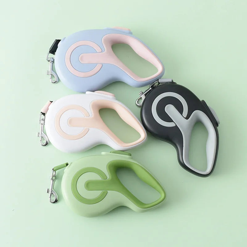 Reflective Retractable Dog Leash with Waste Bag Dispenser — 3M & 5M