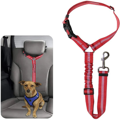 Adjustable Dog & Cat Car Seat Belt | Nylon Safety Lead for Vehicle