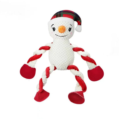 Wholesale Custom Pet Dog Chew Toys Cartoon Cute Christmas Elk Santa Claus Luxury Durable Interactive Plush Squeaky Pet Dog Toys