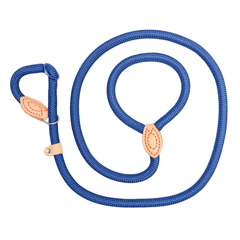 Nylon Dog Training Leash — Heavy-Duty P-Chain Lead for Outdoor Walking S M L XL