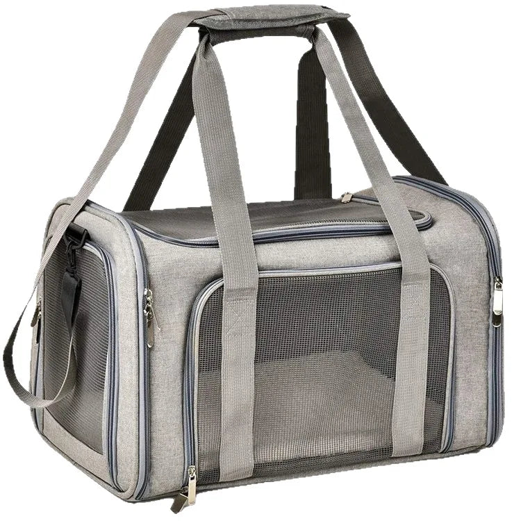 Portable Luxury Oxford Soft-Sided Dog Carrier Airline-Approved Zipper Closure Small Animal Travel Bag Eco-friendly Solid Pattern