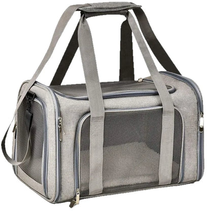 Portable Luxury Oxford Soft-Sided Dog Carrier Airline-Approved Zipper Closure Small Animal Travel Bag Eco-friendly Solid Pattern