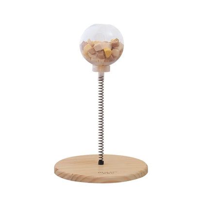 Solid Wood Puzzle Feeder Toy for Cats & Dogs – Slow Feed Tumbler
