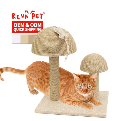 Mushroom Sisal Ball Cat Scratcher – Interactive Scratch & Play Toy