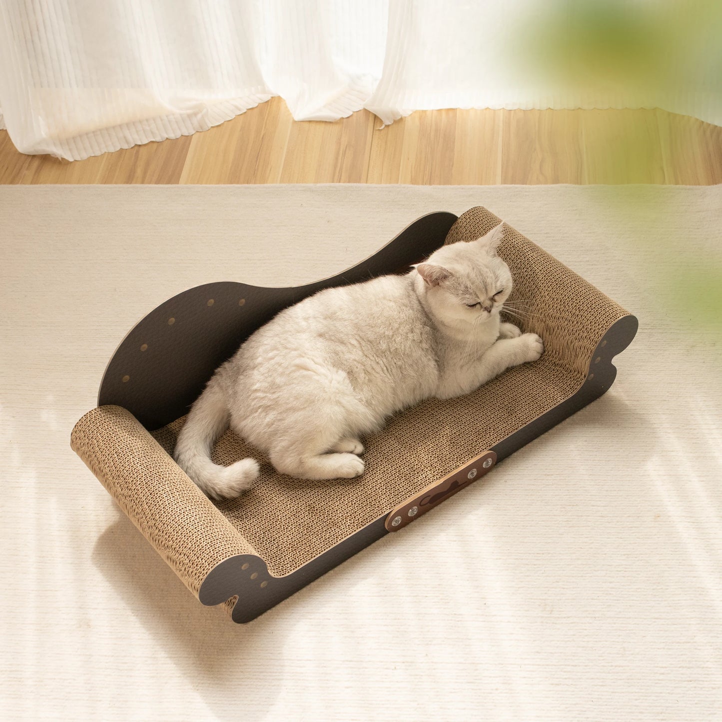 Sofa-Shape Corrugated Cat Scratcher Board – Low-Debris, Wear-Resistant, Furniture Protector