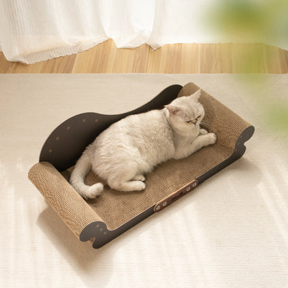 Sofa-Shape Corrugated Cat Scratcher Board – Low-Debris, Wear-Resistant, Furniture Protector