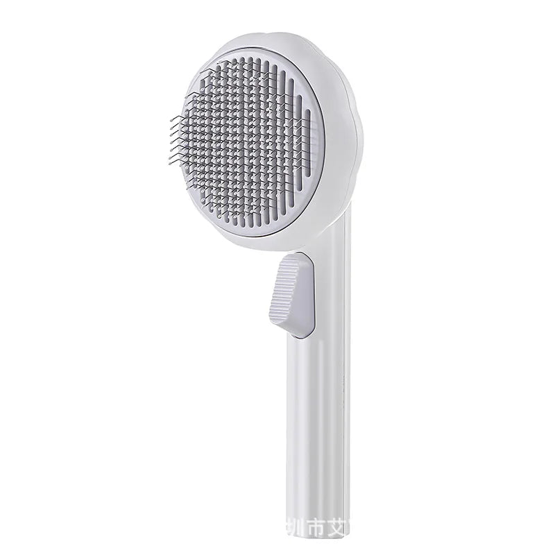 Pumpkin Self-Cleaning Pet Slicker Brush — Cat & Dog Hair Remover Comb