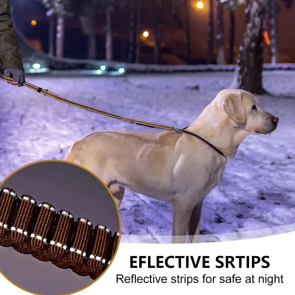Tactical Waterproof Dog Leash — Stainless Steel Snap Hook, Reflective